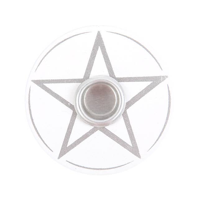White Pentagramm Candle Holder