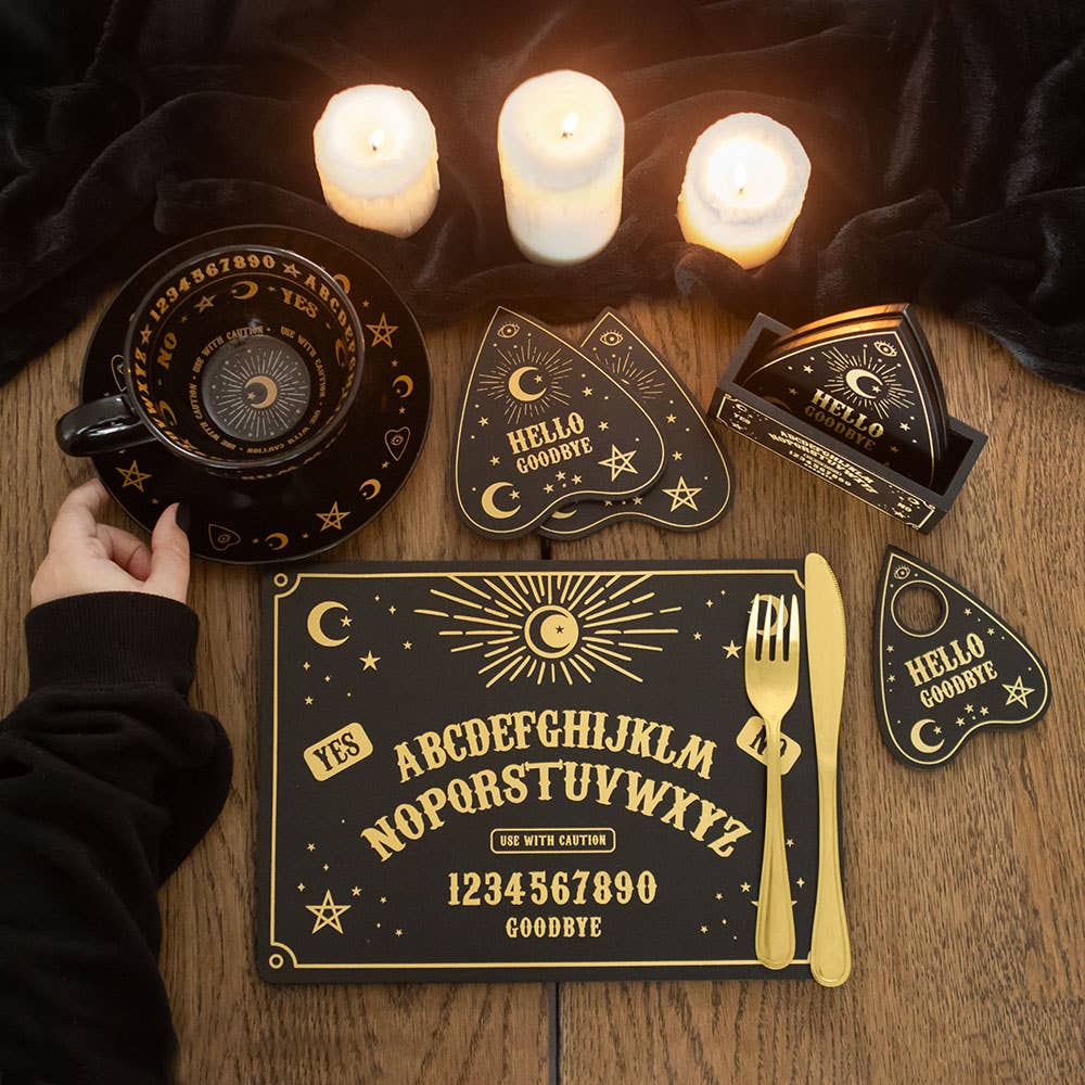 Black Talking Board Teetasse und Untertasse