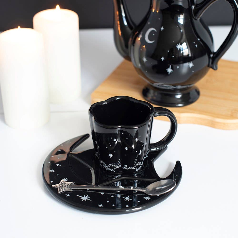 Espressotasse, Untertasse und Löffel-Set