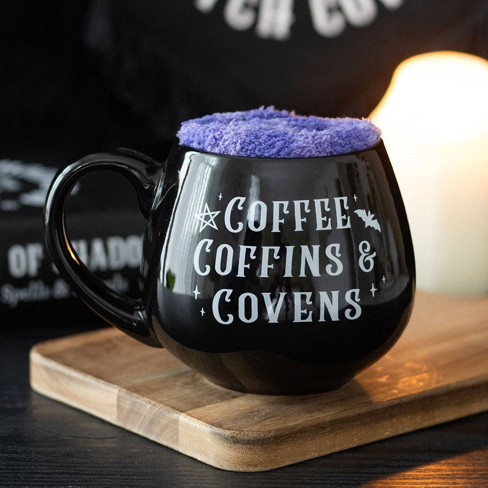 Tasse mit Socken Set Coffee, Coffins & Covens