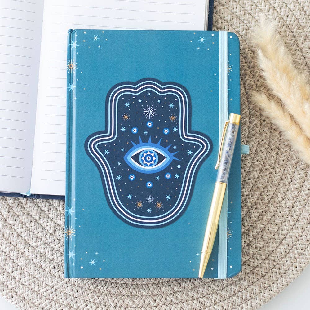 Notitzbuch Hamsa - Auge mit Stift
