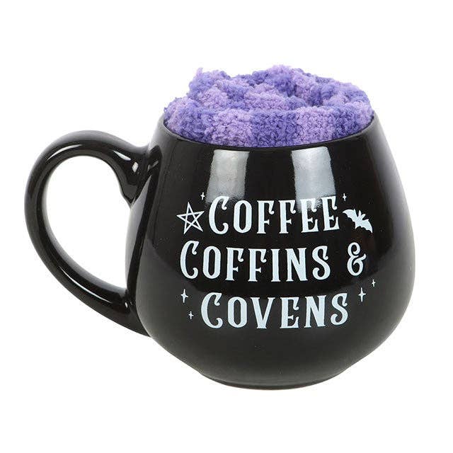 Tasse mit Socken Set Coffee, Coffins & Covens