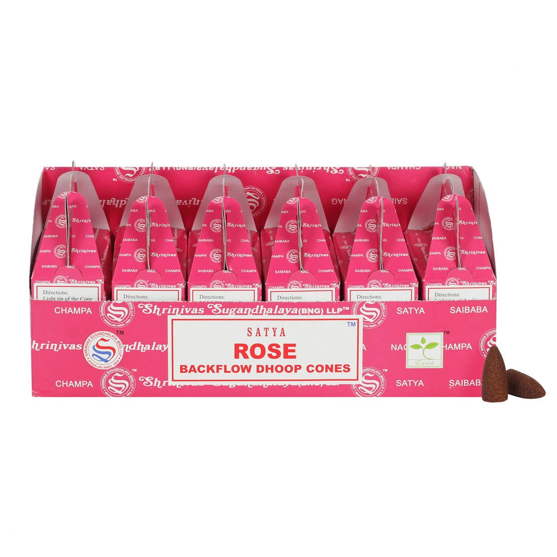 Rose Backflow Incense Cones 1 Pack.(20 Cones )