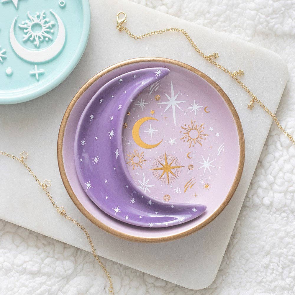 Lila Mond stapelbare Schmuckschalen