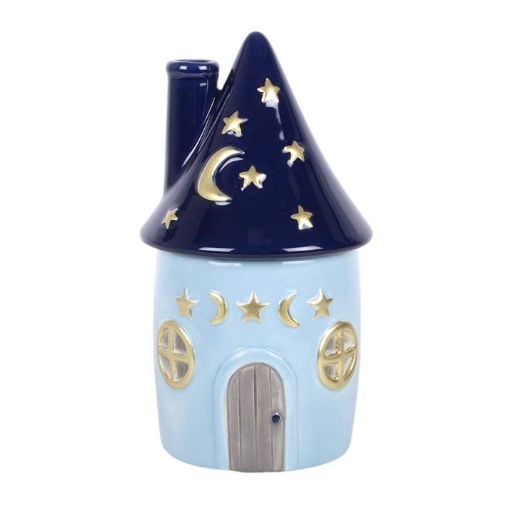Duftlampe Häuschen blau Ölbrenner