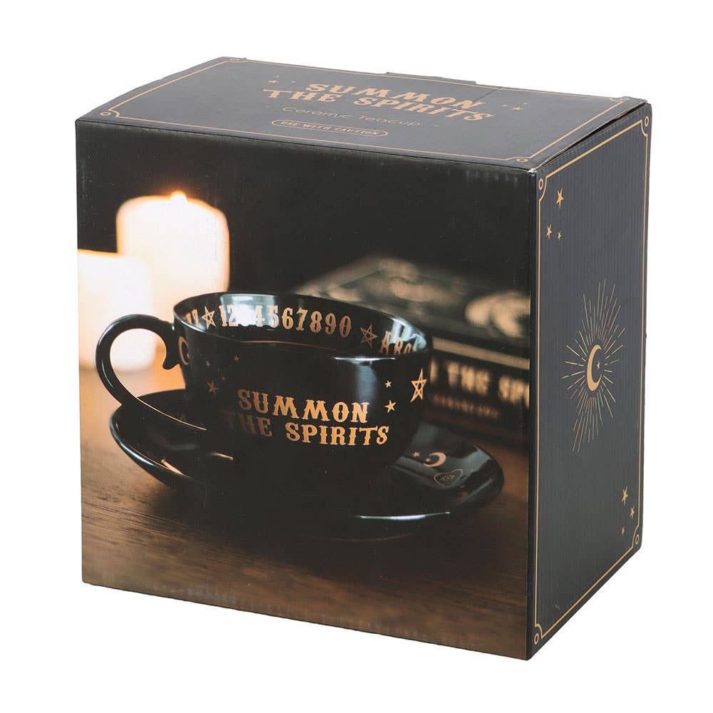 Black Talking Board Teetasse und Untertasse
