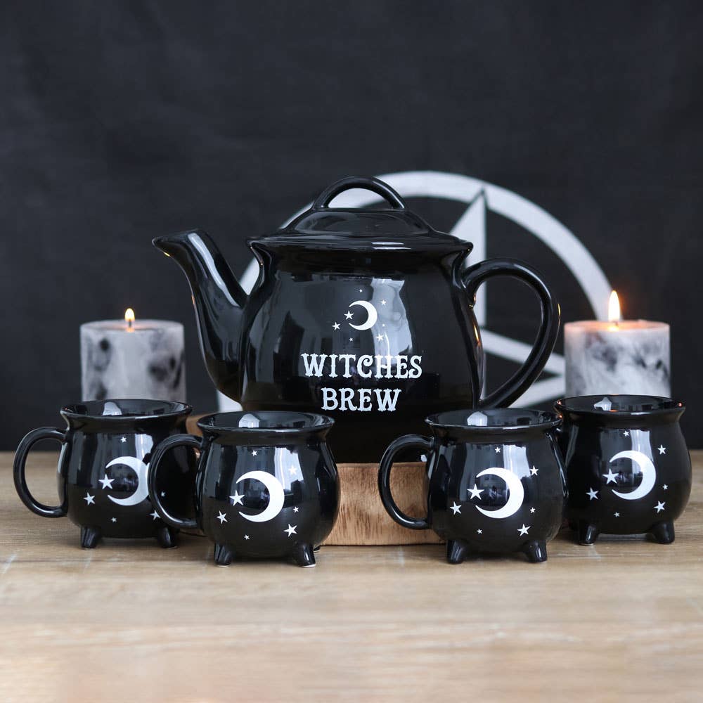 Witches Brew Halloween Tea Set with Ceramic Teapot