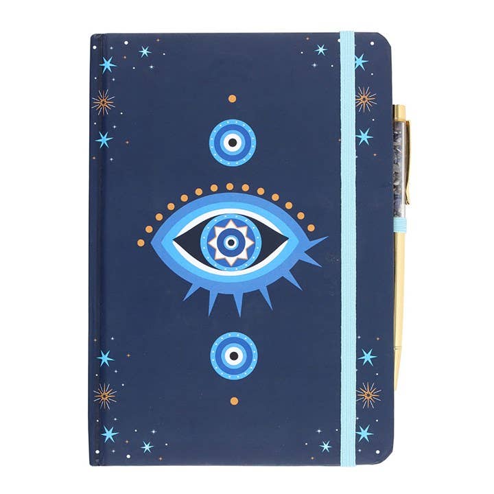 Notizbuch Allsehendes Auge mit Stift