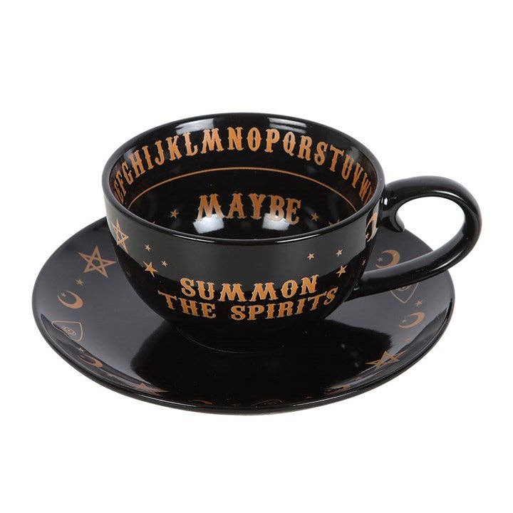 Black Talking Board Teetasse und Untertasse