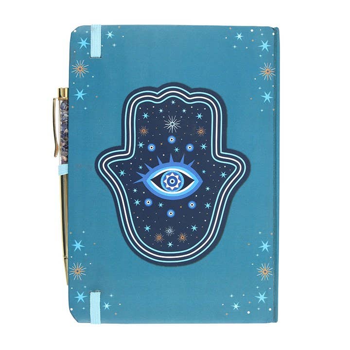 Notitzbuch Hamsa - Auge mit Stift