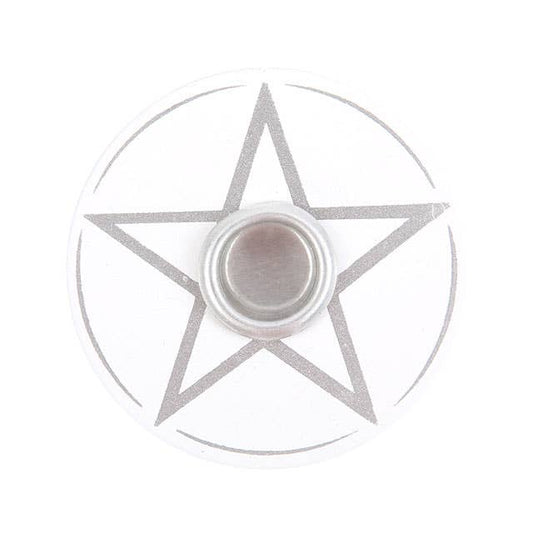White Pentagramm Candle Holder