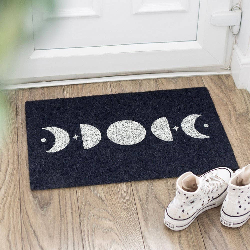 Dark Blue Moon Phases Doormat