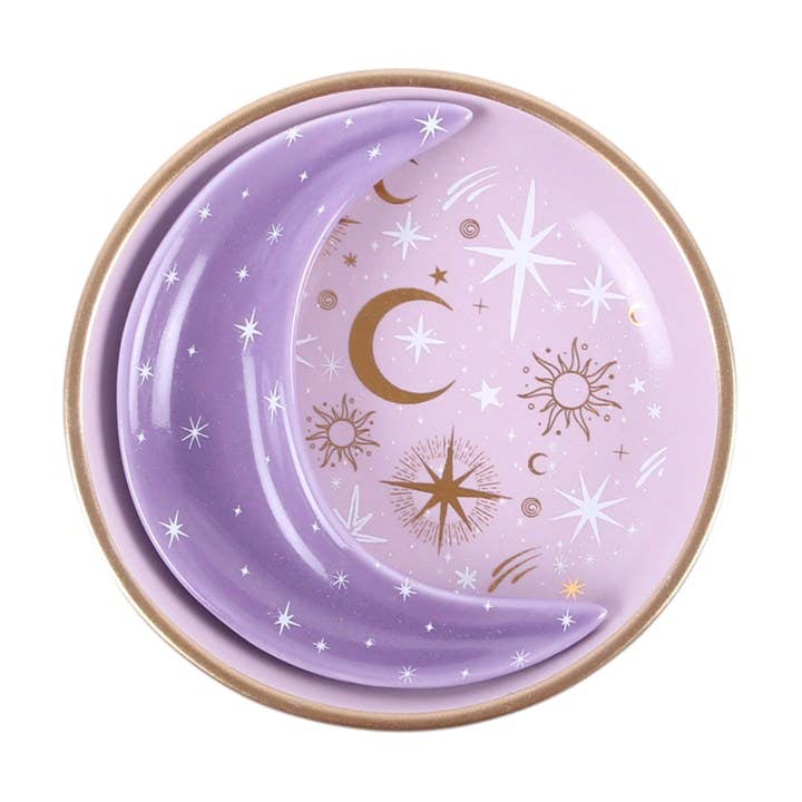 Lila Mond stapelbare Schmuckschalen