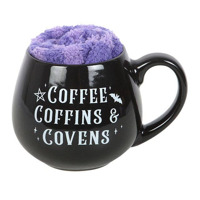 Tasse mit Socken Set Coffee, Coffins & Covens