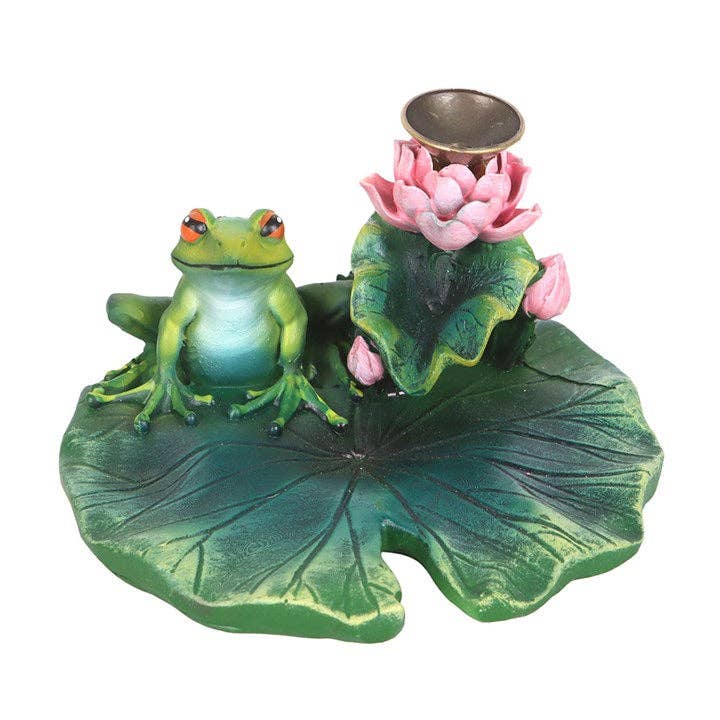 Frosch und Seerosenblatt Rückfluss-Räuchergefäß