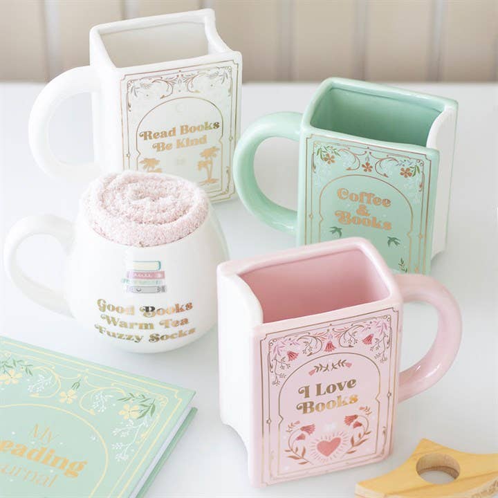 Tasse Buch weiß