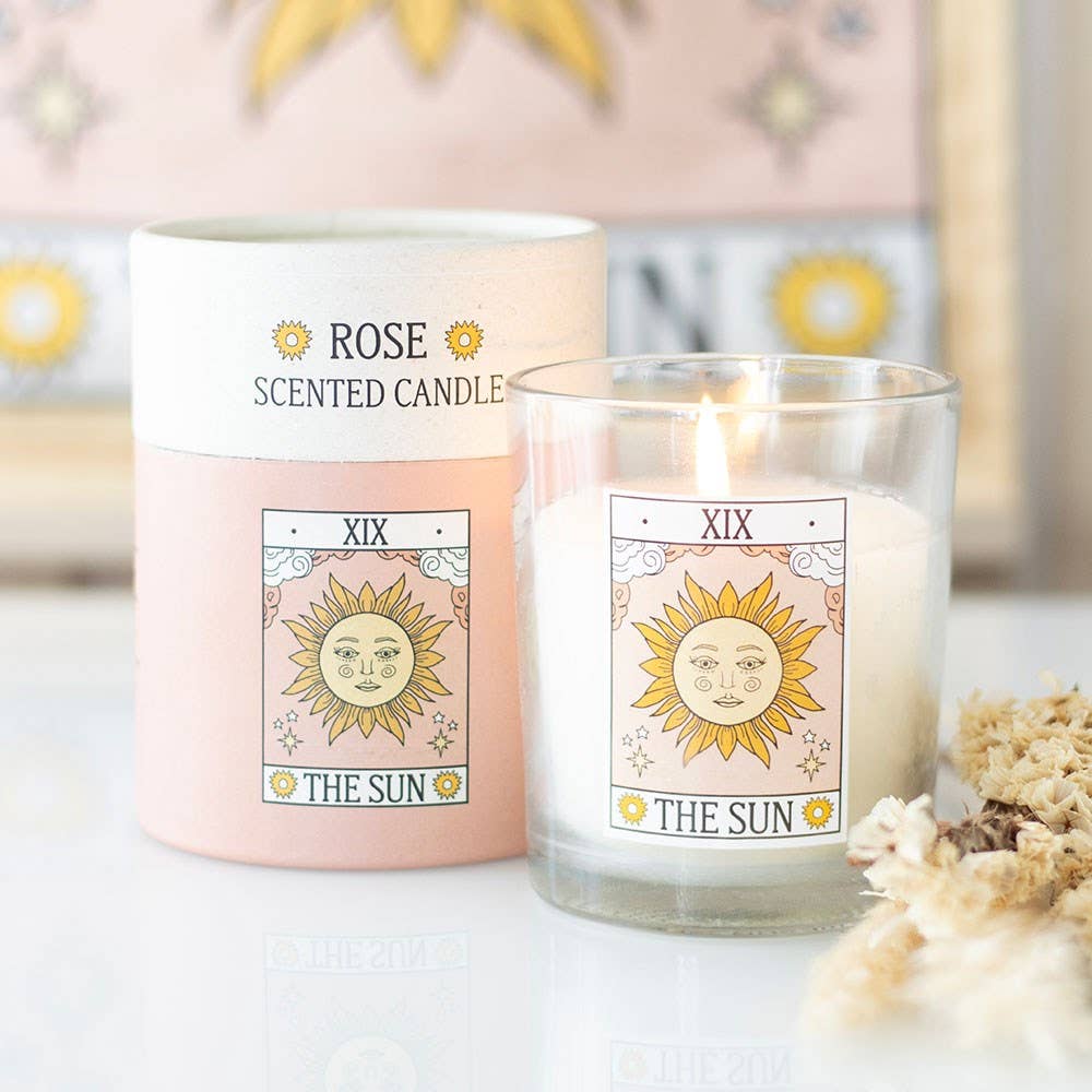 Die Sonne Vintage Tarotkarte Rosenkerze