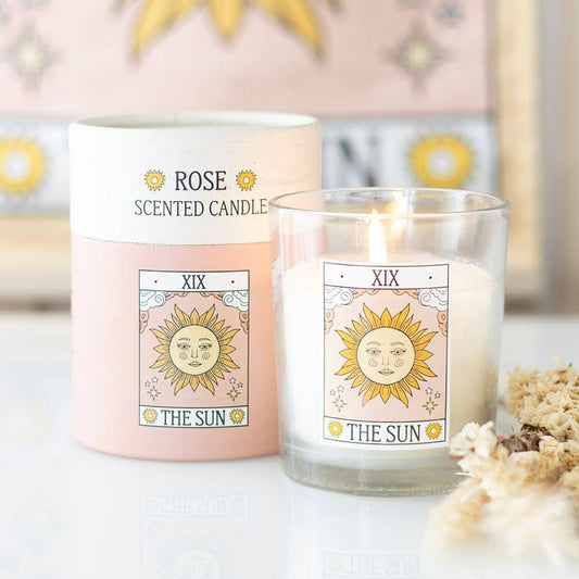 Die Sonne Vintage Tarotkarte Rosenkerze