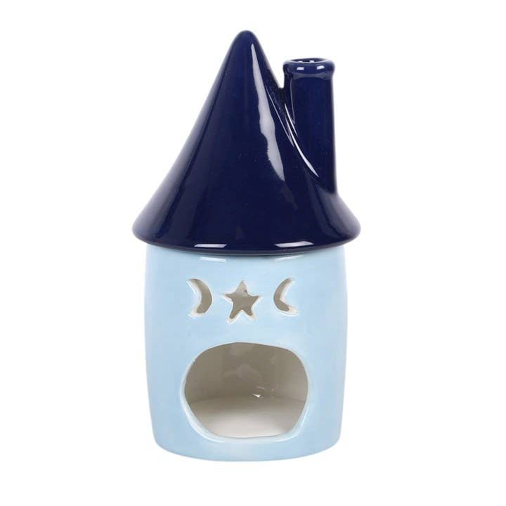 Duftlampe Häuschen blau Ölbrenner